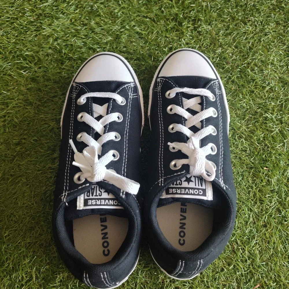 Converse Youth Chuck Taylor All Star Size 3 Slip On Black White A01696F Shoes